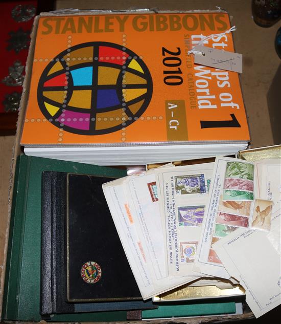 Small quantity of stamps, Stanley Gibbons Stamps of the World (5 vols), etc.